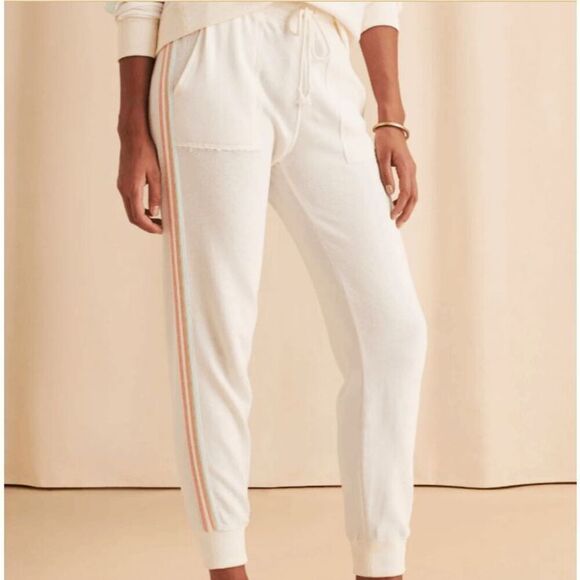 Faherty Molli Jogger in Golden Hour Colorway White with Side Stripes Size Large - Picture 1 of 13